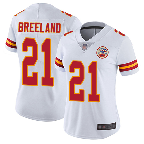 Women Kansas City Chiefs 21 Breeland Bashaud White Vapor Untouchable Limited Player Football Nike NFL Jersey